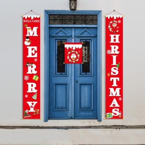 3pcs Banners Christmas Decoration Hanging Porch Banners Yard Door Decor Cloth Hanging Flag Banner Christmas Supplies Home Decor