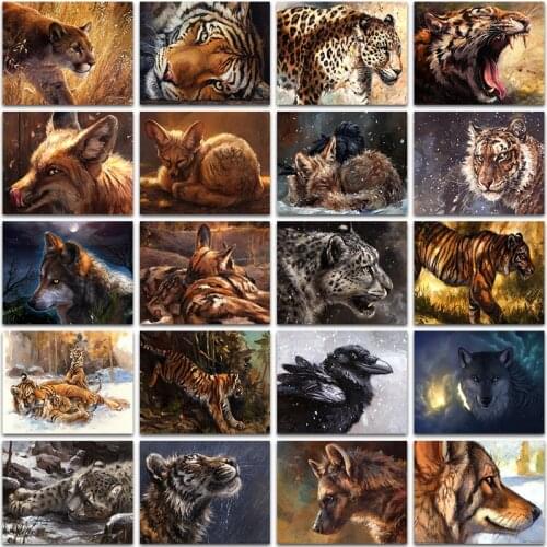 5D Diamond Painting Paint Animal Tiger Fox Lion Wolf leopard Full Square&Round Diamond embroidery Cross stitch Diamond mosaic