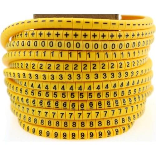 600pcs EC-1 Soft PVC Power Wire Number Marker Set No. 0 ~ 9 Cable