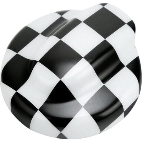 ABS Fuel Tank Filler Protection Cover Gas Cap Cover Trim Decor for Mini Cooper R55 R56 2.0T Black/White Checkered Racing