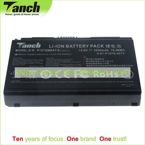 Tanch Laptop Batteries for CLEVO 4ICR18/65-2 6-87-P157S-4271 P157SMBAT-8 6-87-P157S-4272 X811 K680C K780G 14.8V 8 cell