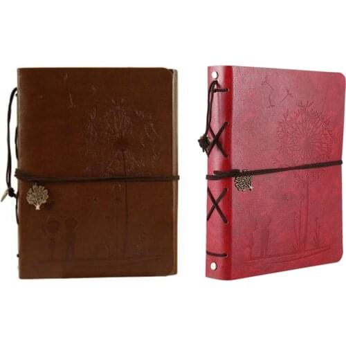 Photo Scrapbook Album, Love Scrapbook Dandelion Leather Photo Album Family Self Adhesive Memory Book Christmas Valentines Birthd