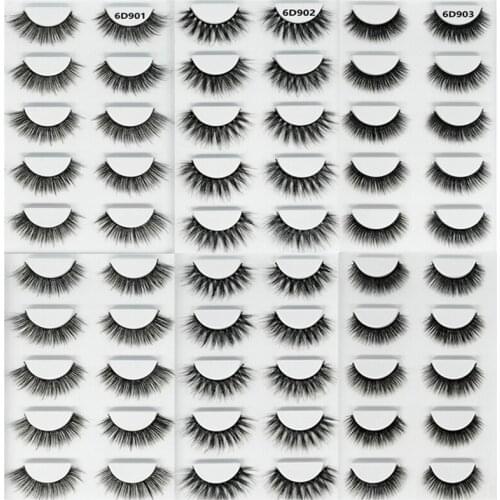 AY 2020 New10 Pairs Mink Eyelashes Natural/Thick 6D Faux Lashes Natural False Eyelash HandMade Eyelashes Woman Makeup Tool