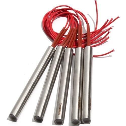 5PCS 25mm 120~135mm 201SUS Cylindrical Electric Heating Pipe Tubular Heater 110/220/380V Single-End Rod 750/780/800/810/850W