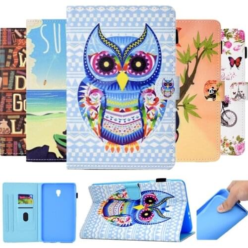 For Samsung Galaxy Tab A 8.0 SM-T380 T385 2017 Painting PU Leather Cute Cartoon Stand Case Cover Tablet Protective Cases TabA 8