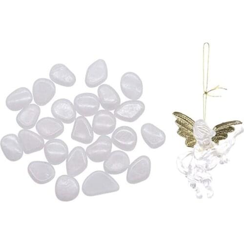 40Pcs Christmas Transparent Angel Pendant Acrylic & 500Pcs Luminous Pebbles, Backyard Decoration, Yard Decorations