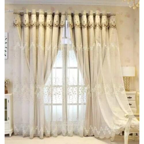 Cotton Embroidery Yarn Curtains Princess Living Room Romantic Knitted Drapes Bedroom Window Treatments Single Panel Insulation