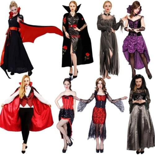 Halloween Costumes Fancy Dress Adult Gothic Vampire Dress Clothes Disguise Vampire Costume Women Cosplay Carnival Party