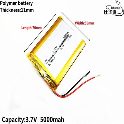 Good Qulity Liter energy battery 3.7V,5000mAH 115570 Polymer lithium ion / Li-ion battery for tablet pc BANK,GPS,mp3,mp4