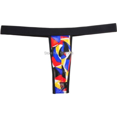 Mens Belt Micro Thong Yarn Plaid T-Back Mini G-String Bulge Pouch Cylinder Male T-Back Underwear Pants