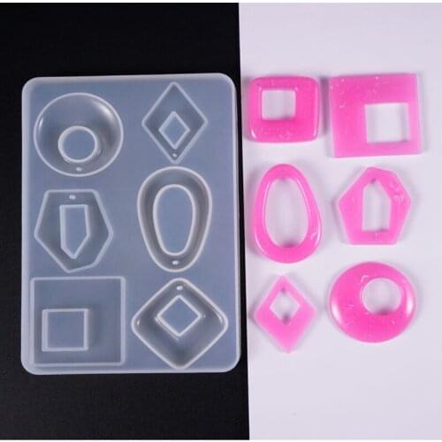 New 1PCS 6 Style Pendants Craft DIY Transparent UV Resin Liquid Silicone Combination Molds for Making Earring Necklace Jewelry