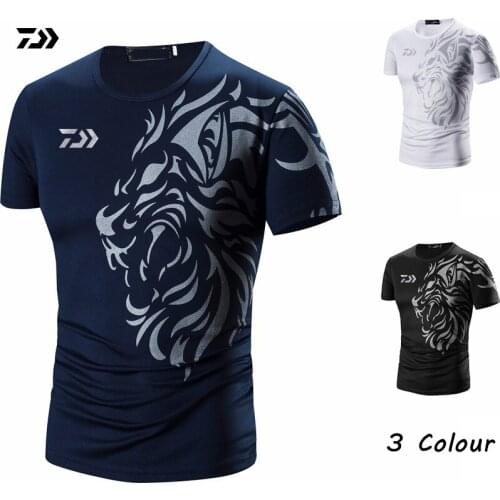 2020 New DAIWA T Shirt Quick Drying Fishing Clothing Summer Short Sleeve Sunscreen Breathable Clothes Anti-UV Fishing Shirt