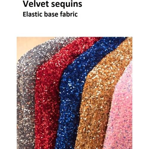 Autumn And Winter Non-Inverted Velvet Three-Dimensional 5mm Sequined Fabric Foam Bead Embroidery Costume Clothing Velvet Fabri