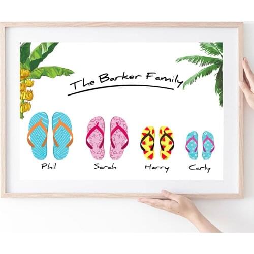 Poster Custom Family Name Personalised Prints Beach Sliper Diamond Painting Home Decor Diamond Embroidery Cross Stitch Kits