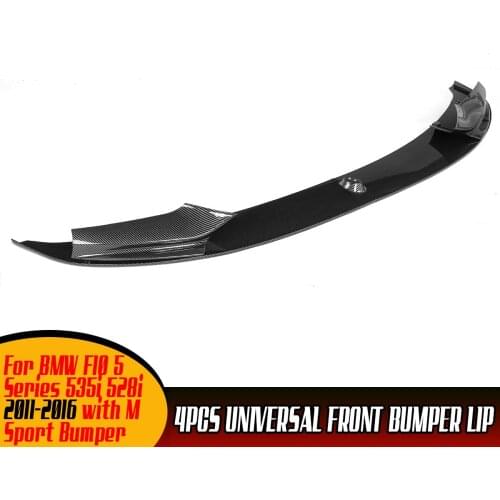 4pcs Car Front Bumper Splitter Lip Spoiler Extension Body Kit Surround Molding Cover For BMW F10 5 Series 535i 528i 2011-2016