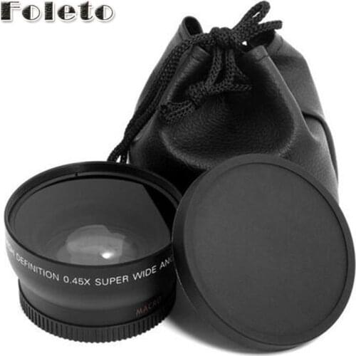 58mm 0.45x Wide Angle & Macro Conversion Lens + Front Rear Cap for canon 500d 550d 600d 700d 750d 1000d 1200d 1300d 18-55 lens