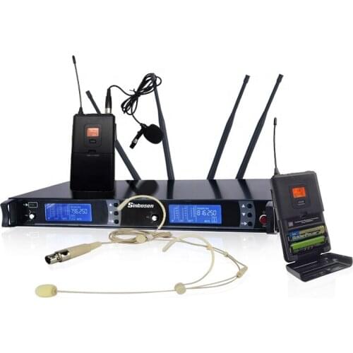 Sinbosen AS-9K 2 beltpack transmitters hands-free wireless Tie clip lavalier microphone
