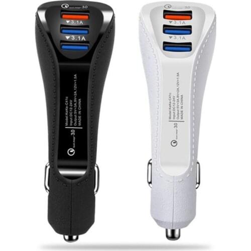 Universal QC 3.0 Fast Charger 3.1A USB Dual Port Car Charger Smart Phone Tablet Charger Adapter For Type-C Android Mobile Phone