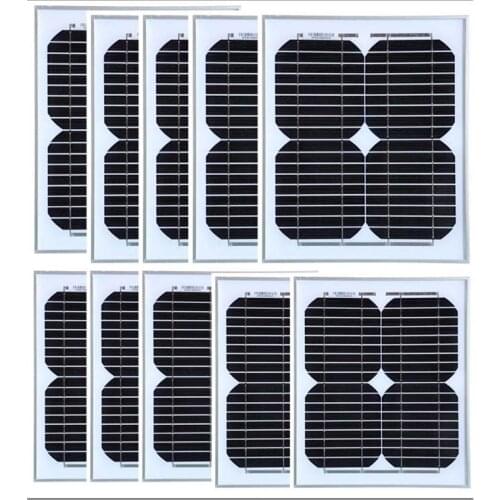 Waterproof Solar Panel 12v 10w 10 Pcs Solar Battery Charger Solar Home System 100w Car Camping Caravan Motorhomes Rv Light LED