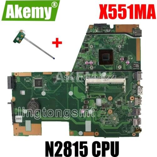 X551MA Motherboard REV2.0 N2815 CPU For Asus D550M F551M X551MA Laptop Motherboard X551M X551MA mainboard X551MA 100% tested OK