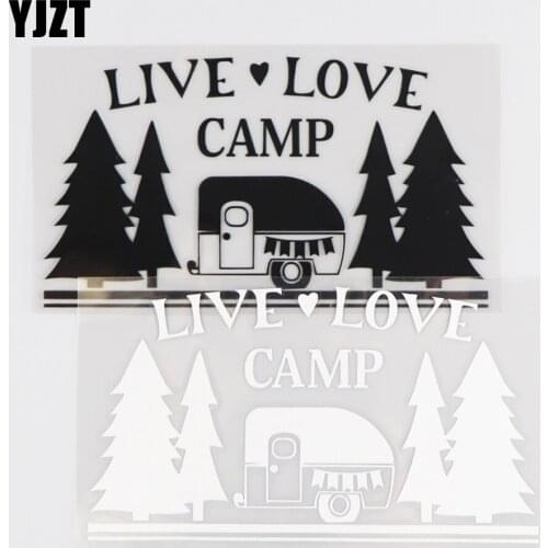 YJZT 14.6×8.2CM LIVE LOVE CAMP Personality Vinyl Decal Car Sticker Art Fashion Decor Black/Silver 4C-0404