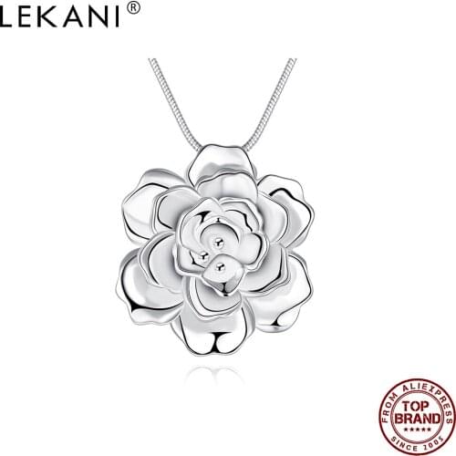 LEKANI Anniversary Romantic Beautiful Flower Pendant Necklace For Women Korean White Necklaces Girl New Arrival Fashion Jewelry