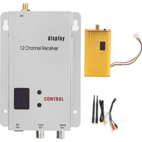 1.2G 1.5W Wireless Transmitter Receiver Video Audio Synchronous Transmission High Sensitivity 2021