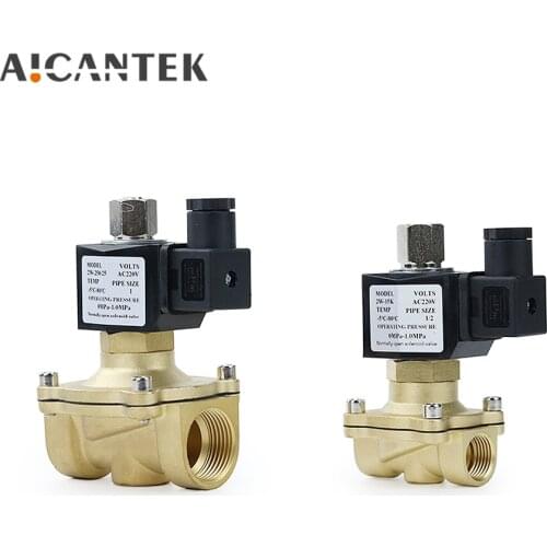 1/4" 3/8" 1/2" 3/4" 1" Electric Solenoid Valve DN8/15/20/25 Brass Normally Open Pneumatic for Water Oil Air 12V 24V 220V 110V