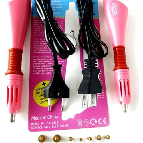 1 Set EU / US 100-220V Fast Heated Hotfix Rhinestone Applicator Hot Drilling Point Machine Pen Iron-on Wand Heat-Fix Tool