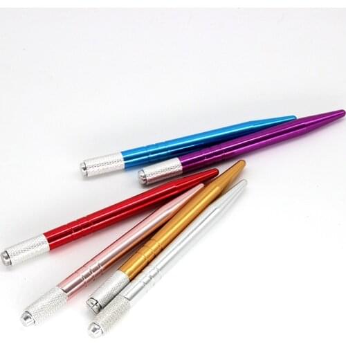 20PCS Microblading Pen Single Ended Microblading Hand Tools Aluminum for Eyebrow Microblading Needles