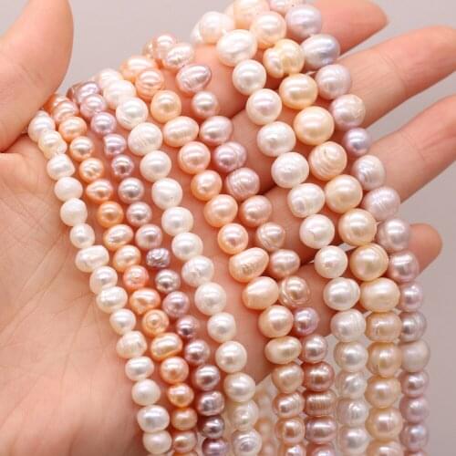 100% Natural Freshwater Pearl High Quality Round Beaded for Jewelry Making Irregular Beads DIY Bracelet Necklace Accessories