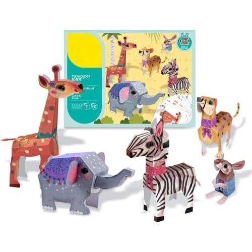 3D Origami Paper Cartoon Animal Toys Children Crafts Handmade DIY Colored Paper Scrapbook Craft Decoration Toy Animals