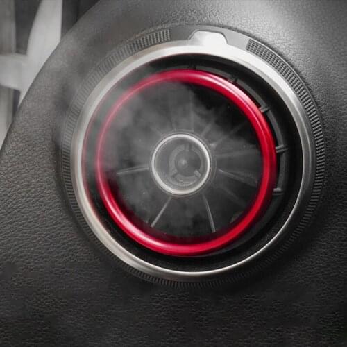 4PCS Air Conditioner Vent Outlet Ring Trim Decor for A3 S3 Air outlet decorative ring Auto Car Styling
