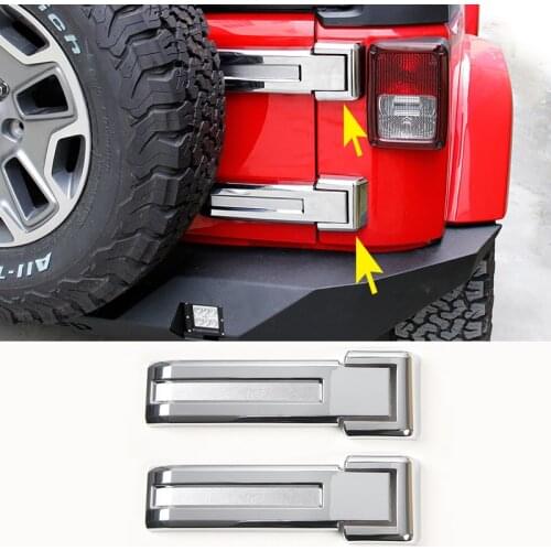 4pcs For Jeep Wrangler JK 2007-2017 ABS Chrome Rear Tailgate Car Door Hinge Covers Trim car styling accessories