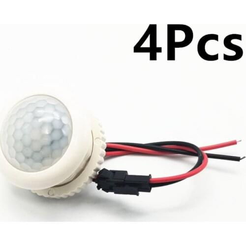 4pcs Smart PIR Sensor Switch 220V Infrared Human Body Induction Light Control Motion Detector Ceiling LED Lamp Bulb Auto On/Off