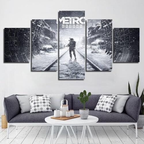 No Framed Canvas 5Pcs Metro Exodus Game Movie Birthday Gift Wall Art Posters Pictures Paintings Home Decor for Room Decorations