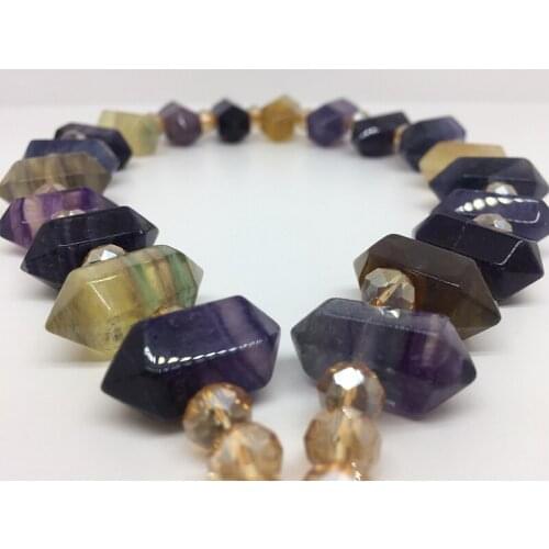 8-12x20-25mm Natural Mineral Colorful Fluorite Semi-Precious Stone Gemstone Loose Beads For Jewelry Making DIY Bracelet Necklace