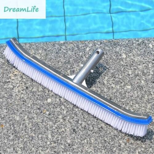 8in Swimming Pool Wall Brush High Cleaning Efficiency Tools Aluminum Handle for Pond Spa Hot Spring Pools