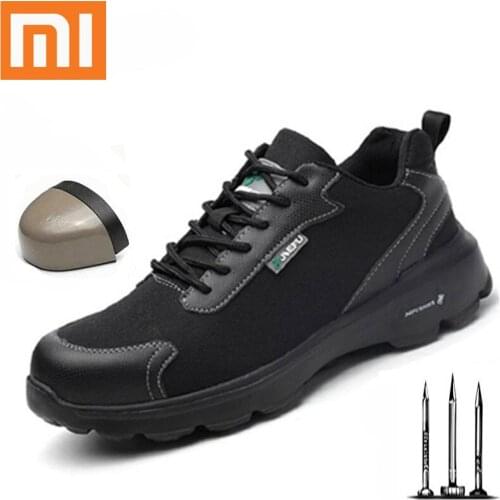 Xiaomi Men woman Couple Work shoes Couple Breathable lace-up Steel Toe Anti-smashing anti-piercing Casual safety Boots