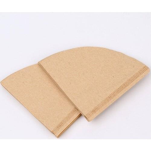 40PCS/Lot Coffee Filter Papers Unbleached Original Wooden Drip Paper Cone Shape Coffee Tools