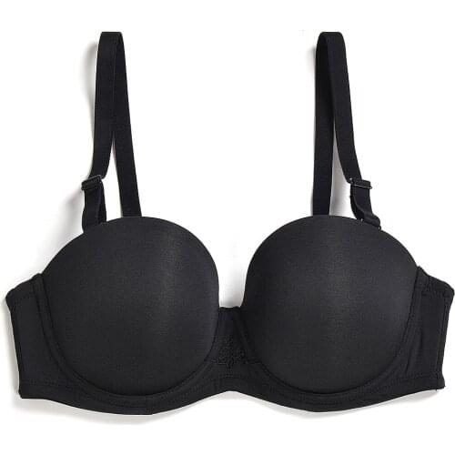 YANDW New Women Bra Brassiere Underwire 32 34 36 38 40 42 44 B C D E F G H Black Push Up Bras for Women Underwear Sexy Lingerie