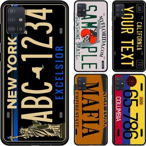 License New York Plate Phone Case for Samsung Galaxy A51 A71 A21s A12 A31 A41 A32 A02s A11 A72 A52 A42 5G A01 A91 A21 EU Cover