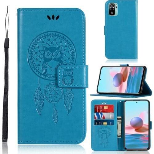 Phone Bag Case For Xiaomi Redmi Note 10 Cover Owl Flip PU Leather Wallet Case For Redmi Note 10 Case For Redmi Note 10 Bag Case