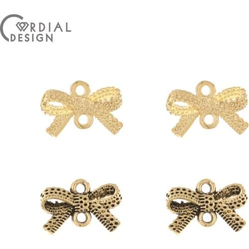 Cordial Design 200Pcs 10*14MM Jewelry Accessories/Charms/Bowknot/Hand Made/DIY Making/Connectors/Earrings Findings & Components
