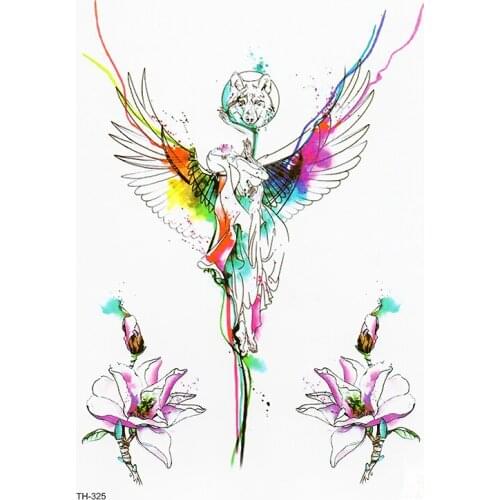 Flower Bracele Small Watercolor Leopard Wolf Totem Temporary Tattoo Sticker Body Art Arm Flash Fake Tattoos Women