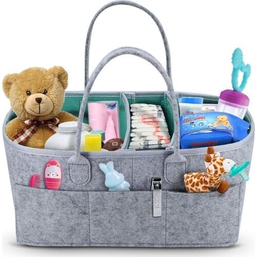 Baby Diaper Caddy Organizer Portable Storage Basket Essential Bag for Nursery Changing Table and Car Waterproof Liner