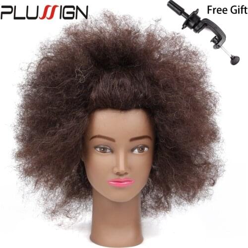 Plussign Afro Mannequin Head Display For Makeup Practice Doll Head Salon Training Manikin Head Model With Free Stand