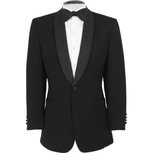 Custom Made To Measure Tailored Mens Bespoke Suit,Black Wedding/business Suit Satin Lapel, Men Tuxedos (Jacket+Pants+Tie)