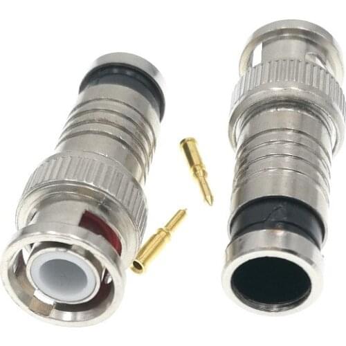 BNC Compression Connector,RG6 Ancable BNC Cable Connectors For Coaxial Cable, SDI, HD SDI CCTV, Video Camera Systems