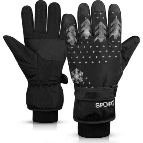 Mens Winter Riding Gloves Outdoor Warm Sports Motorcycle Gloves Cold-Proof Plus Velvet Thick Waterproof Ski Gloves